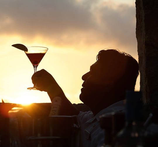 Rising up a margarita drink